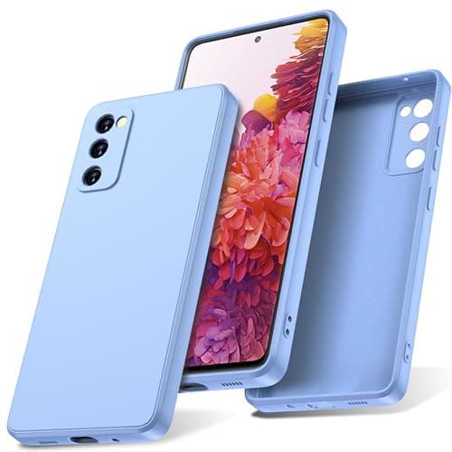 Image of Watana for Samsung Galaxy S20 FE Case, Soft-Touch Silicone Phone Case, Shockproof, DustProof, Antiskid Full Body Armour Phone Cover with Microfiber Lining for samsung S20 FE,Light Blue