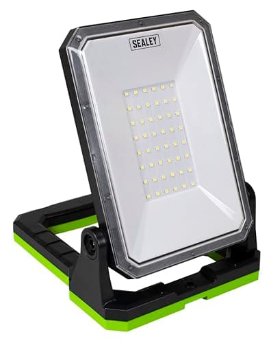 Image of Sealey Rechargeable Portable Floodlight & Power Bank, 20W SMD LED, 1800lm, 4000mAh - LED1800PB, Black/Green