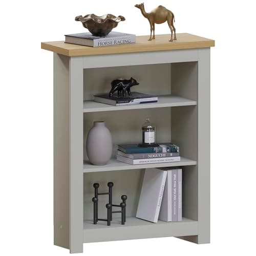 Image of Vida Designs Arlington Bookcase Modern Display Shelves Storage MDF Furniture Grey (3 Tier)