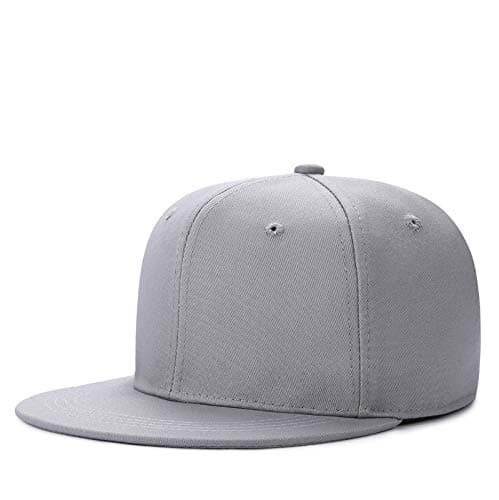 Image of Boolavard Infant to Toddler Kid's Plain Structured Flatbill Snapback Cap (UK, Alpha, One Size, Grey)
