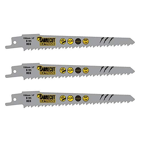 Image of 3 x SabreCut SCRS644D_3 150mm 6 TPI S644D Fast Wood Cutting Reciprocating Sabre Saw Blades