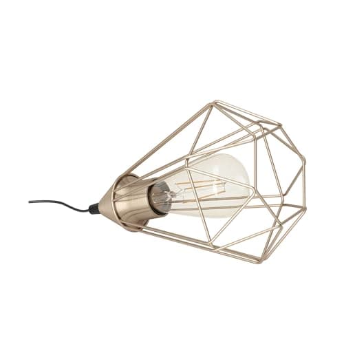 Image of Eglo Tarbes Table lamp, 1 Flame Vintage Table lamp in Retro Look, Steel Bedside lamp, Copper, Black, E27 Socket, incl. Switch