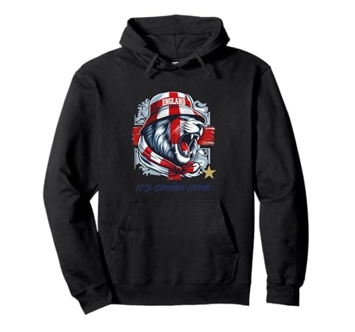 Image of England It's Coming Home Lion Roar World Cup Football Pullover Hoodie