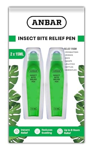 Image of Anbar Bug Bite Relief Pen for Mosquitos, Wasps, Nettles, and Insects, 15 mL, Fast Acting Instant Relief, Deet Free, Gentle on Sensitive Skin, Anti-Itch Support for Kids and Adults (2)