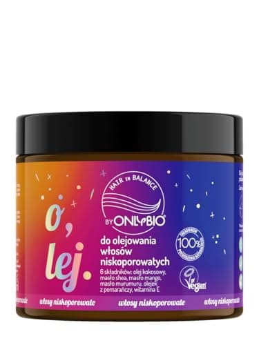 Image of OnlyBio Hair in Balance Low Porosity Hair Oil 150ml – Nourishing & Smoothing Hair Oil – Coconut Oil, Shea Butter & Mango Butter – Vegan Hair Care