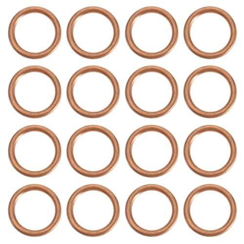 Image of OTOTEC 20pcs Oil Drain Plug Gaskets, Oil Drain Screw Spacer N0138452 11137546275 9677491780 3639459 Compatible with Audi Compatible with BMW Replace for Car 16mm ID