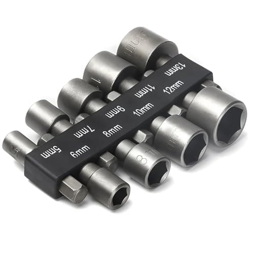 Image of 9 Pcs Hex Shank Nut Setter Driver, 5-13 mm Magnetic Drill Bit Set 1/4 inch Hex Shank Quick Change Metric Nut Driver Set Powerful Socket Combination Suitable for Electric Manual Screwdrivers