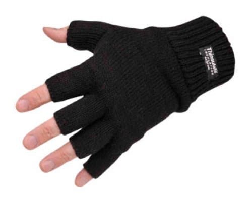 Image of Shropshire Supplies Mens/Ladies 3M Thinsulate Fingerless Gloves Thermal Insulation - Black - M/L