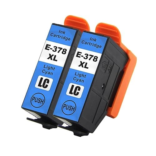 Image of Go Inks Light Cyan E-378XLLC Compatible Ink Cartridge for use with Epson Expression Photo Printers (Pack of 2)