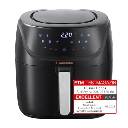 Image of Russell Hobbs XXL Family Rapid Digital Air Fryer 8L [Compact Housing |7 Cooking Functions |10 Programmes] Energy Saving, Max 220°C, Use without oil, Grill, Bake, Roast, Reheat, Frozen etc. 27170