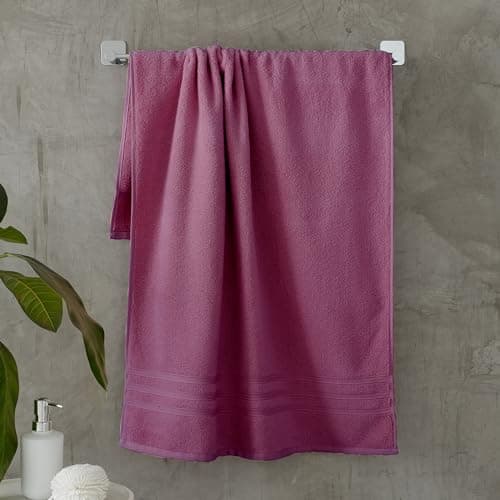 Image of Catherine Lansfield Zero Twist Cotton 90x140cm Bath Sheet Raspberry