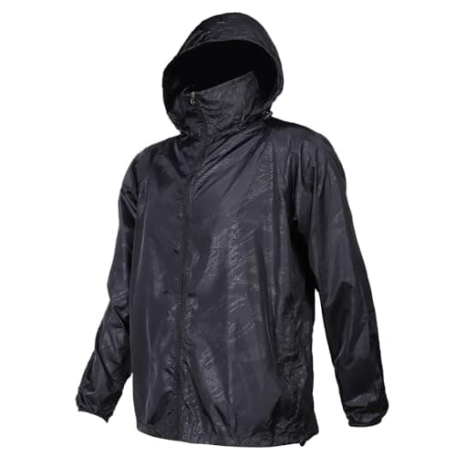 Image of Mayoii Lightweight Waterproof Jacket for Men and Women Packable Windbreaker Raincoat, Breathable Hiking Shell Waterproof Jacket Womens Outdoor Gear (UK, Age, One Size, Regular, Standard, Black-L)