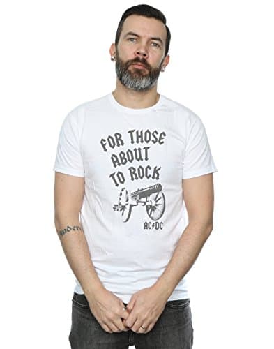 Image of AC/DC Men's for Those About to Rock Cannon T-Shirt Large White