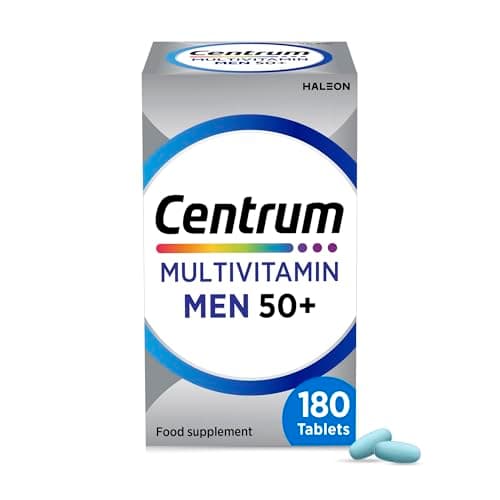 Image of Centrum Men 50+ Multivitamins & Mineral Supplements, 23 Essential nutrients Including Vitamin D, C, Zinc, Daily Multivitamin Tablets, 180 Tablets