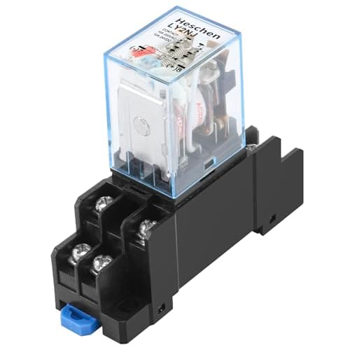 Image of Heschen Gereral Purpose Relay, LY2NJ, 220VAC Coil, 10A 24VDC/220VAC, DPDT, LED Indicator, with Socket Base
