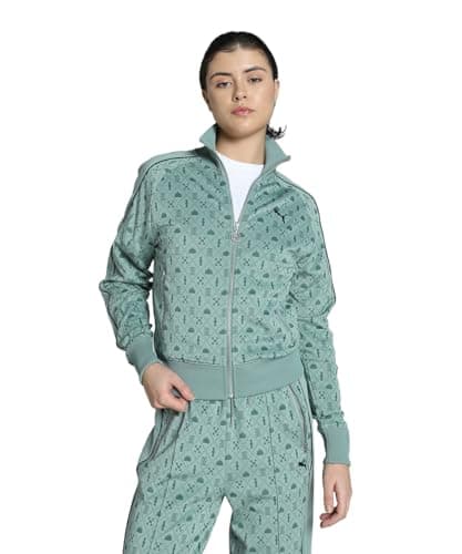 Image of PUMA Road To Unity T7 Women's Sports Jacket, Green Moon Aop, S