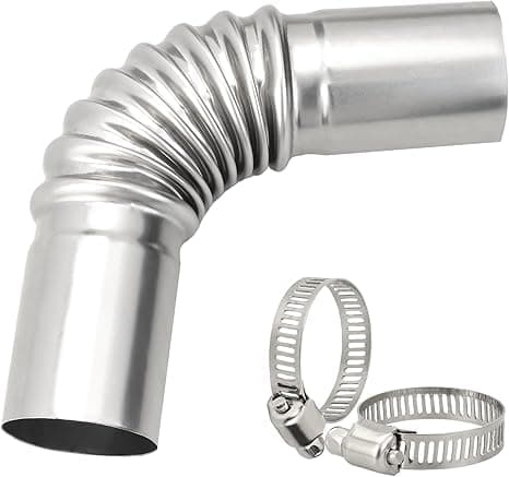 Image of Silver Stainless Steel Air Diesel Parking Heater Exhaust Pipe Tube Elbow Connector for Diesel Boat Heater 13cm Exhaust Pipes and Tips Replacement Parts (24mm),Exhaust Systems,Car Exhaust Pipes