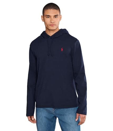 Image of POLO RALPH LAUREN mens Jersey Hooded T-shirt, Ink, S