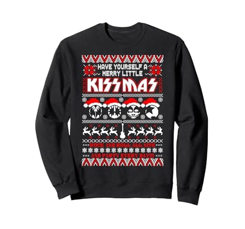 Image of KISS - Merry Little KISSmas Sweatshirt, Adult Unisex, Black, Large
