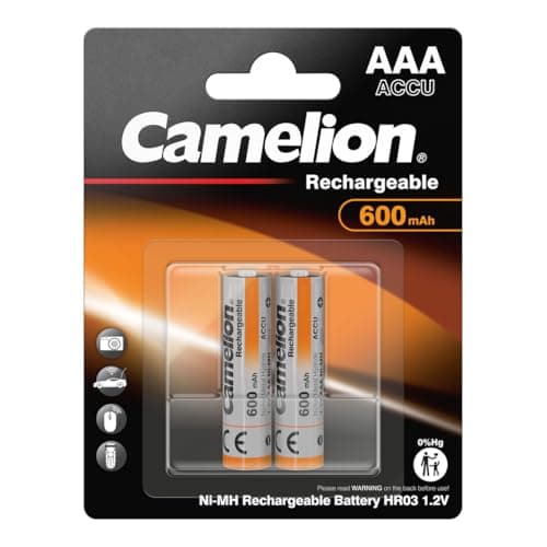 Image of 2 x Camelion batteries, AAA, 600 mAh, micro, NiMH, quick charging, no memory effect