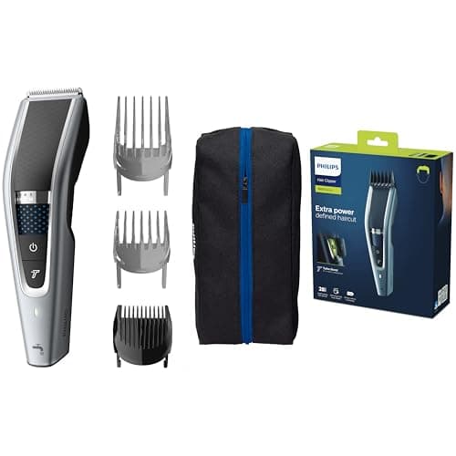 Image of Philips Hair Clippers, Series 5000 Trim-n-Flow PRO Technology Hair Clipper, Fully Washable with Self-Sharpening Stainless Steel Blades, Corded, UK 3-Pin Plug - HC5630/13