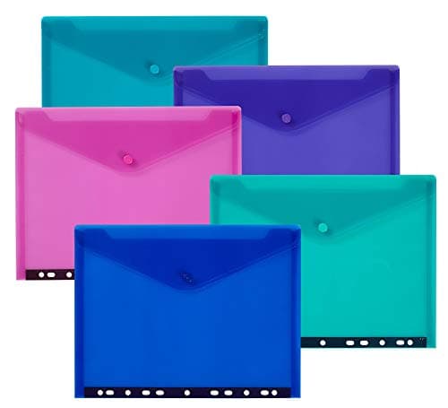 Image of Snopake A4 Electra Polyfile RingBinder Popper Wallet – Electra Assorted [Pack of 5] Ref: 15785
