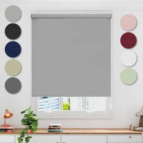 Image of Emma Barclay Blackout Roller Blind in Grey - Width 120 x Drop 165cm