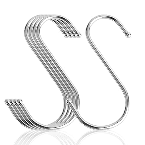 Image of PHINGEER 5 Pack Heavy Duty S Hooks, 12cm S Shaped Hanging Hooks for Kitchen Bathroom, Never Rust