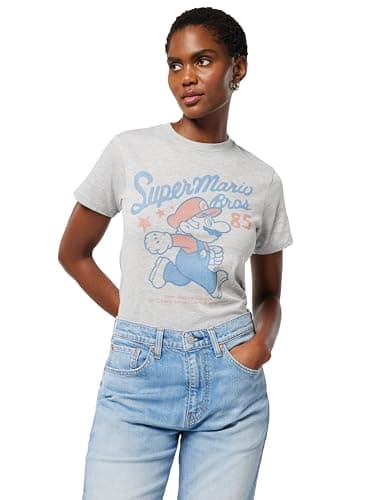 Image of Nintendo Men's Super Mario Running Profile 1985 T-Shirt, Athletic Heather, XL