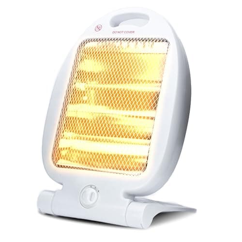 Image of STATUS Quartz Heater 800 W Infrared Portable Heater with 2 Heat Settings, Safety Tip‑Over Protection, Built‑In Handle and Fold‑Away Stand, (QH‑800W1PKB)