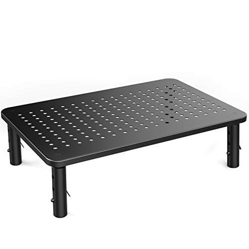 Image of HUANUO Monitor Stand - Ergonomic Laptop Stand Adjustable in 3 Heights with Mesh Platform for Laptop, Computer, iMac, PC, Printer up to 20kg