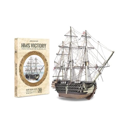 Image of Piececool Metal 3D Puzzle HMS Victory 3D Metal Model Kit, High-Difficulty Model Kit Jigsaw for Adults, Diy Craft,Assembly is required, No adhesive required, 389pcs