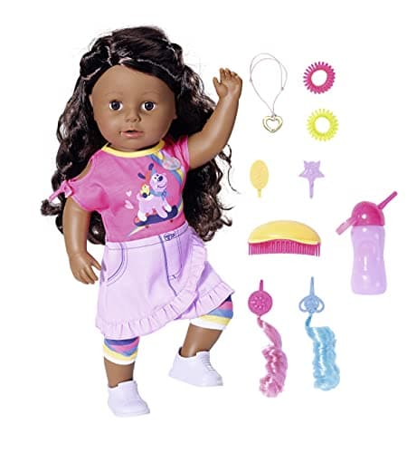 Image of BABY born Big Sister Doll 43cm - 6 Lifelike Functions, Curly Hair - Easy for Small Hands, Creative Play Promotes Empathy & Social Skills, For Toddlers 4 Years & Up - Includes Outfit & 10 Accessories