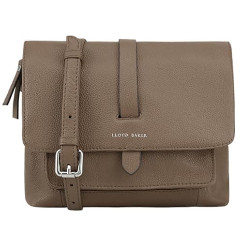 Image of Lloyd Baker London – EVELYN Flap-Over Crossbody Bag: Women's Modern Design in 100% Genuine Full Grain Leather- MAJOR BROWN (Taupe Brown)