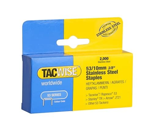 Image of Tacwise 1270 Type 53 / 10 mm Stainless Steel Staples, Pack of 2000