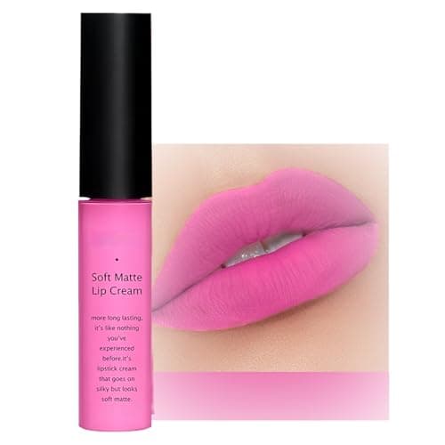 Image of Velvet Matte Liquid Lipstick | Long-Lasting & Waterproof Non-Stick Cup Formula Smooth Lightweight Lip Gloss for All-Day Wear (Pink)