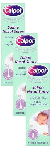Image of Calpol Saline Congestion Relief Nasal Spray, 15ml (Pack of 3)