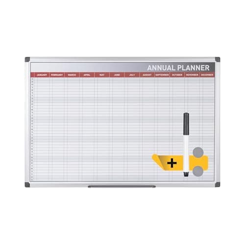 Image of Bi-Office 52-Week Annual Planner, Magnetic, 90 x 60 cm