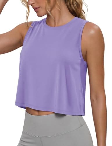 Image of MAGCOMSEN Women's Gym Tops UK Sports Running Vest Tops Workout Yoga Tank Atheletic Sleeveless Tops Relaxed Fit