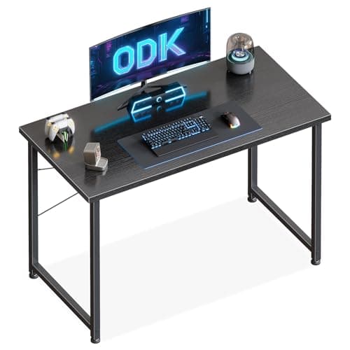 Image of ODK 100×48 cm Desk, Small Computer Desk for Home Office, Study Office Table for Small Space, Easy Assembly, Black
