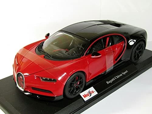 Image of Maisto Bugatti Chiron Sport 1/18 diecast Model car - Black/Red