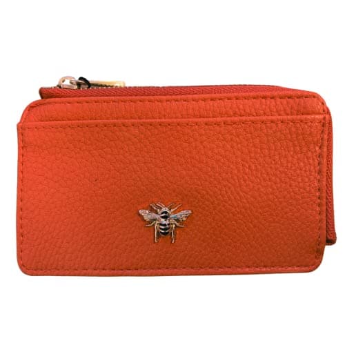 Image of Alice Wheeler Bumble Bee Coin and Card Purse - Bath Collection - Vegan Leather (Orange)