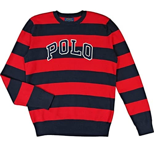 Image of Ralph Lauren Polo Knitted Jumper Sweater Blue Red Pony Casual Boys, 10