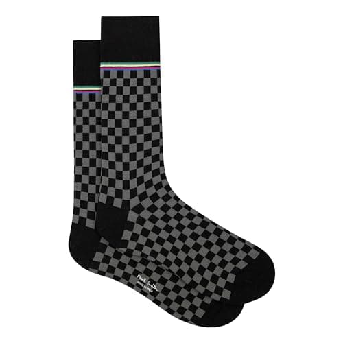 Image of Paul Smith Men's Hudson Check Socks, Black, One Size