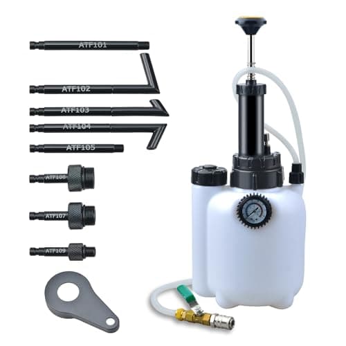 Image of Zoomtools Transmission Fluid Pump(3L), Oil Filling Filler System Fluid Transfer Pump Tool with 8 Aluminum Alloy AdaptersTransmission Fluid Extractor (black)