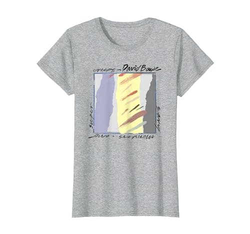 Image of David Bowie - Scary Monsters Abstract T-Shirt, Women, Heather Grey, X-Small
