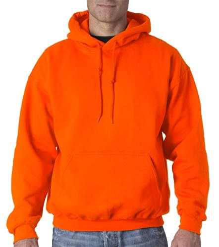 Image of Gildan Heavyweight DryBlend Adult Unisex Hooded Sweatshirt Top / Hoodie (13 Colours) (M) (Safety Orange)