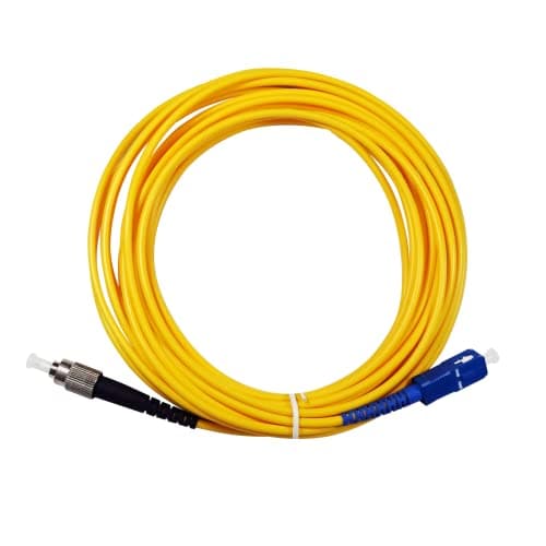 Image of CHB 3 Meter Simplex 2mm Fibre Optic Patch Cable SC LC FC ST E2000 APC UPC Single Mode OS2 9/125 Yellow Patch Lead Fiber Patchcord (SC/UPC - FC/UPC)