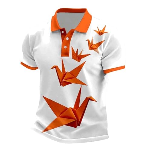 Image of Men's Sports T Shirt - Men's Casual Short Sleeve Orange Sun Print Comfortable And Breathable Daily Shirt For Outdoor Activities Base, white, XL