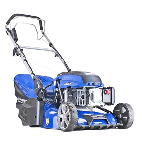 Image of Hyundai 17"/43cm 139cc Electric-start Self-propelled Petrol Roller Lawnmower, 5 Adjustable Cutting Heights, 45l Grass Collector Bag, Foldable Handles, 3 Year Warranty